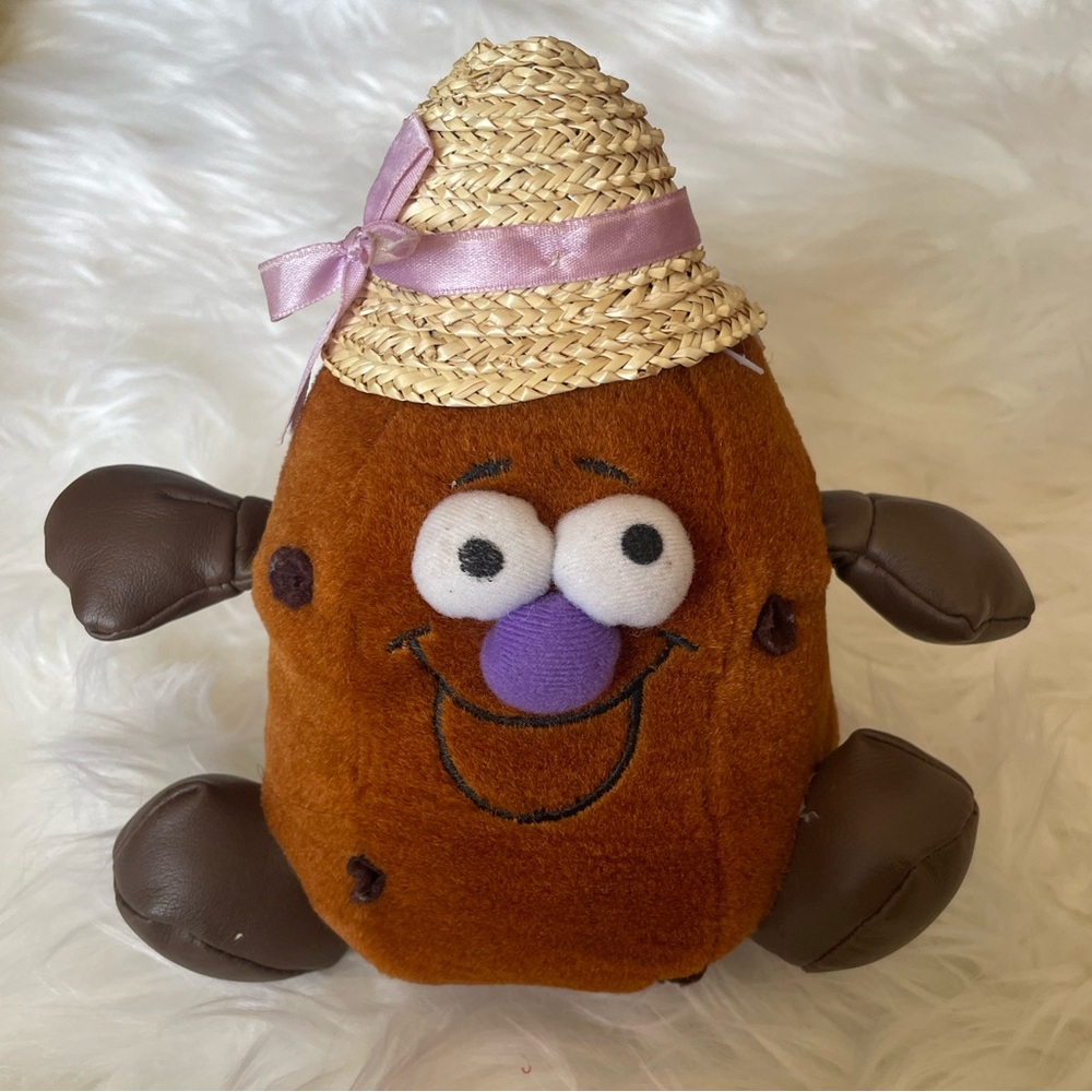 Vintage Mrs Potato Toybox Creations Spuds Potato Straw Hat Plush Tags 1996